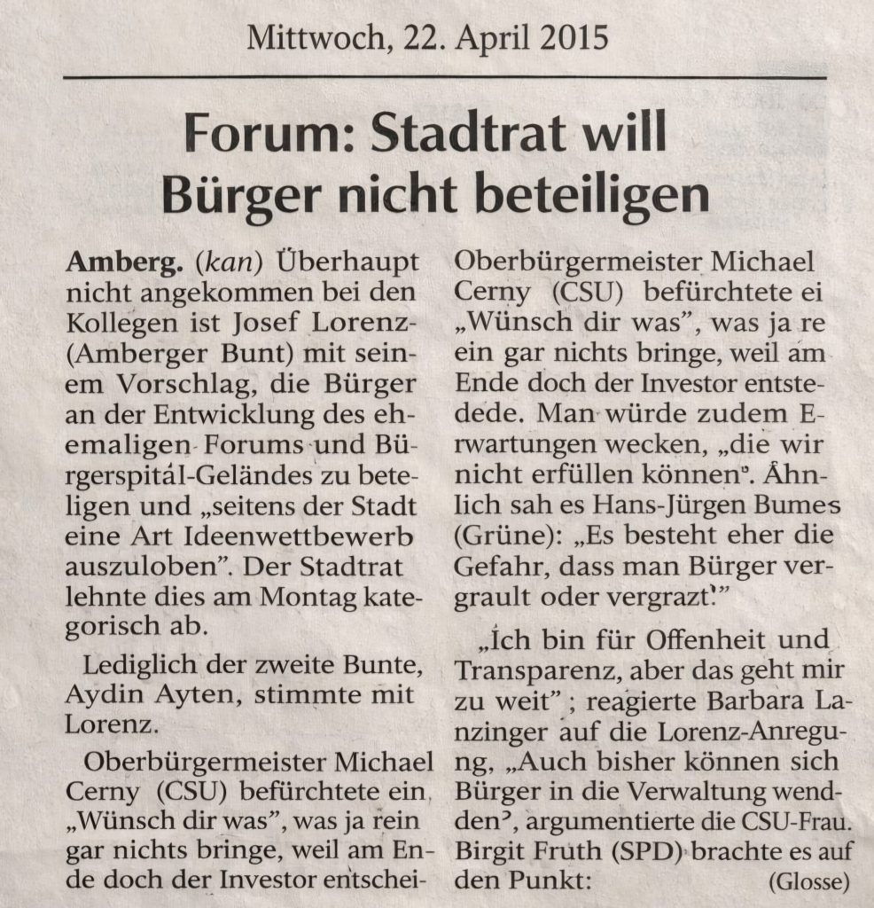 keine bürger beteiligung